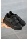 Marx Siyah Cilt Cırt Cırtlı Spor Ayakkabı