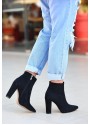 Loora Siyah Süet Topuklu Bot Loora Siyah Süet Topuklu Bot
