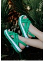 Porin Yeşil Cilt Sandalet