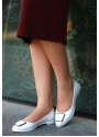 Zyen Beyaz Cilt Babet Ayakkabı