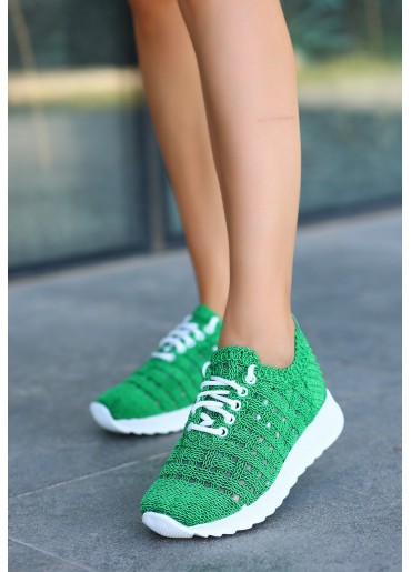 Garf Yeşil Örgülü Spor Ayakkabı