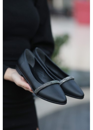 Lille Siyah Cilt Babet Ayakkabı