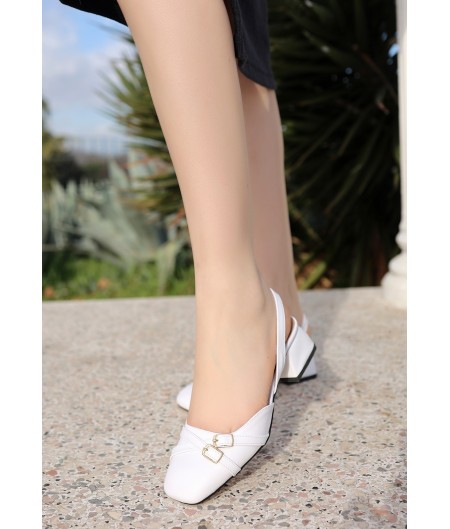 Wera Beyaz Cilt Topuklu Ayakkabı