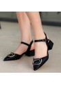 Pawn Siyah Cilt Topuklu Ayakkabı