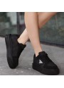 Julya Siyah Cilt Bağcıklı Spor Ayakkabı