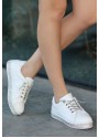 Vasie Beyaz Cilt Bağcıklı Spor Ayakkabı