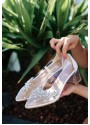 Tammy Beyaz Cilt Şeffaf Topuklu Ayakkabı
