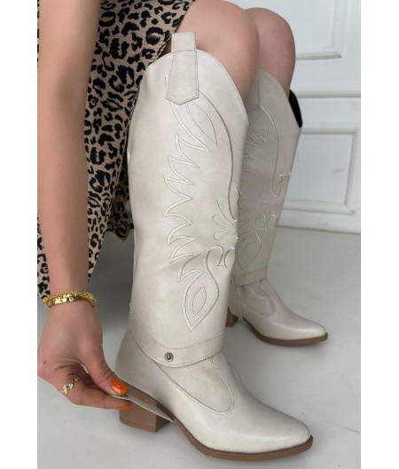 Jilla Bej Cilt Tak Çıkar Topuklu Bot ve Çizme Jilla Bej Cilt Tak Çıkar Topuklu Bot ve Çizme