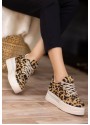 Lulu Leopar Süet Bağcıklı Spor Ayakkabı