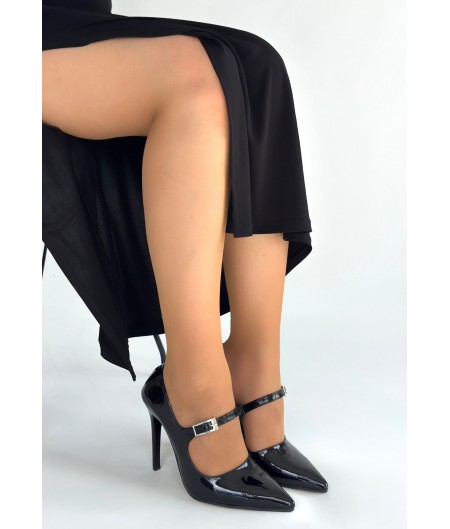 Tiej Siyah Rugan Stiletto Ayakkabı Tiej Siyah Rugan Stiletto Ayakkabı