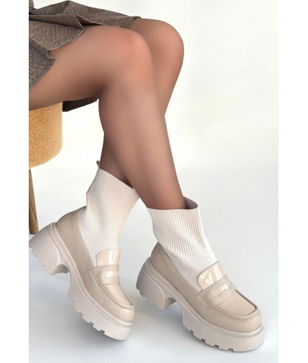 Wanye Bej Cilt Cilt Streçli Bot Wanye Bej Cilt Cilt Streçli Bot