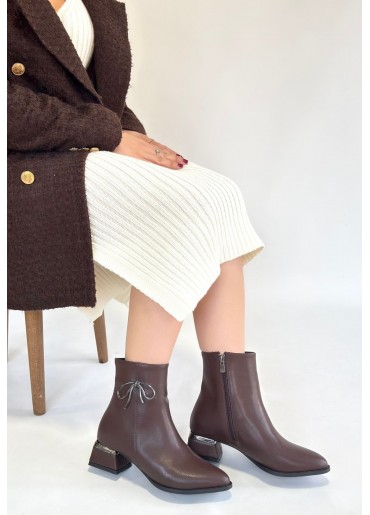 Harly Kahverengi Cilt Topuklu Bot