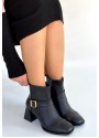 Mejjo Siyah Cilt Topuklu Bot