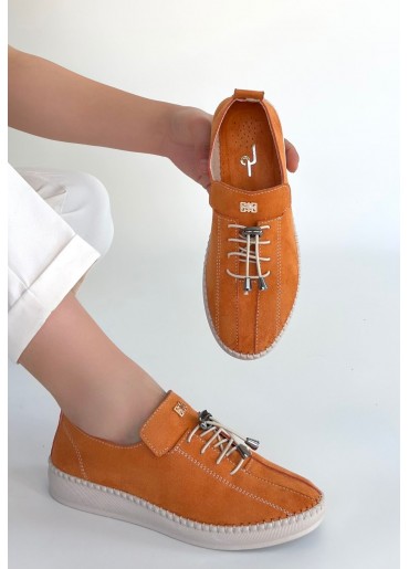 Warte Turuncu Süet Bağcıklı Spor Ayakkabı