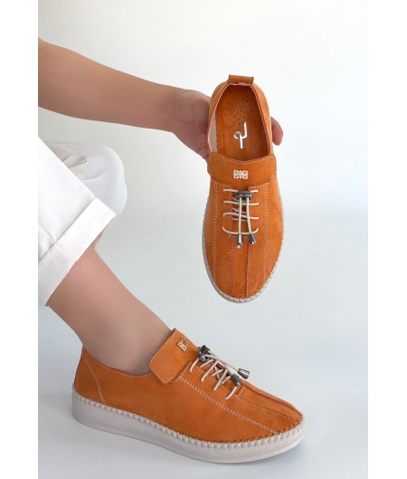 Warte Turuncu Süet Bağcıklı Spor Ayakkabı