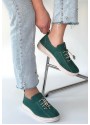 Warte Yeşil Süet Bağcıklı Spor Ayakkabı