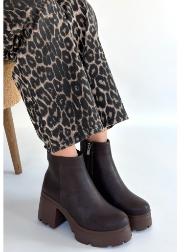 Belay Acı Kahve Nubuk Topuklu Bot