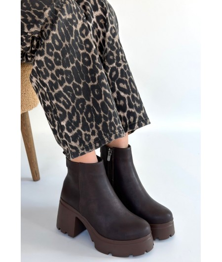 Belay Acı Kahve Nubuk Topuklu Bot