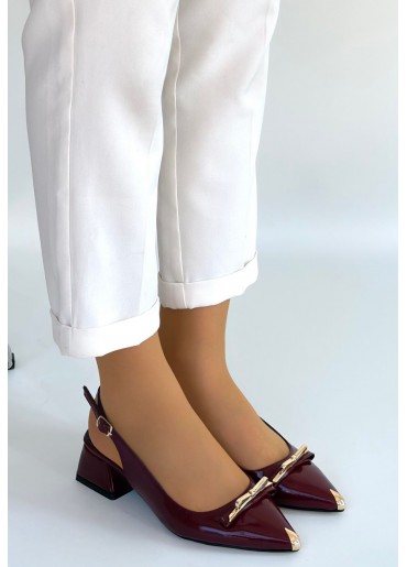 Ricy Bordo Rugan Topuklu Ayakkabı