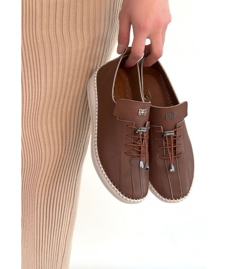 Warte Taba Deri Bağcıklı Spor Ayakkabı