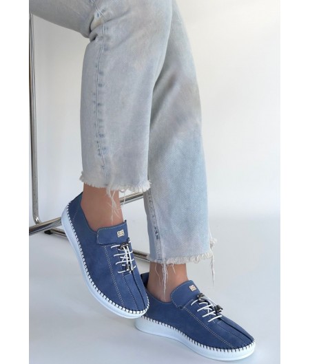 Warte Mavi Süet Bağcıklı Spor Ayakkabı