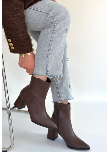 Oter Kahverengi Cilt Topuklu Bot