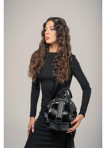 Atey Siyah Cilt Kol ve Omuz Çantası
