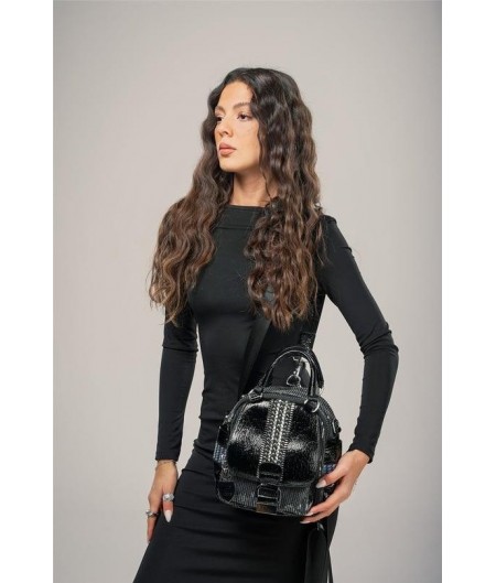 Atey Siyah Cilt Kol ve Omuz Çantası Atey Siyah Cilt Kol ve Omuz Çantası