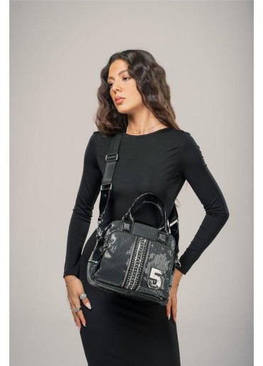 Tuka Siyah Cilt Kol ve Omuz Çantası