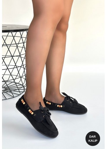 Elora Siyah Süet Babet