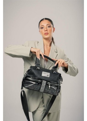 Olwa Siyah Cilt Kol ve Omuz Çantası