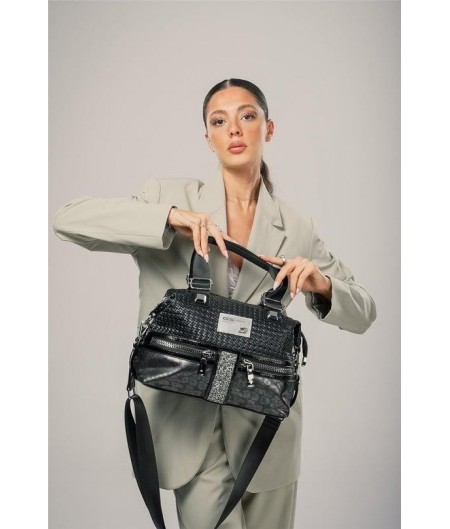 Olwa Siyah Cilt Kol ve Omuz Çantası