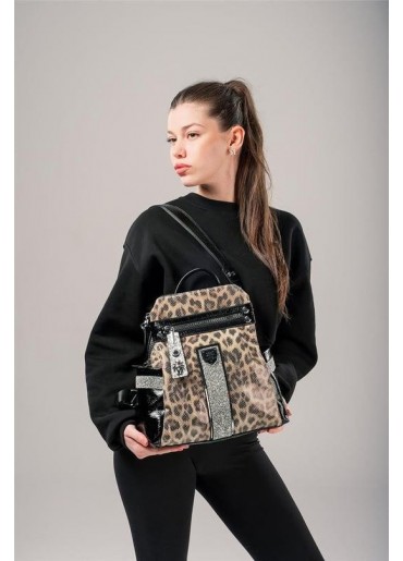 Poge Leopar Cilt Kol ve Sırt Çantası