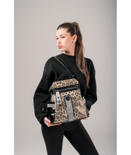 Poge Leopar Cilt Kol ve Sırt Çantası Poge Leopar Cilt Kol ve Sırt Çantası