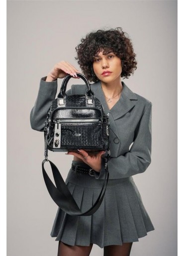 Şaty Siyah Cilt Ve Omuz Çantası