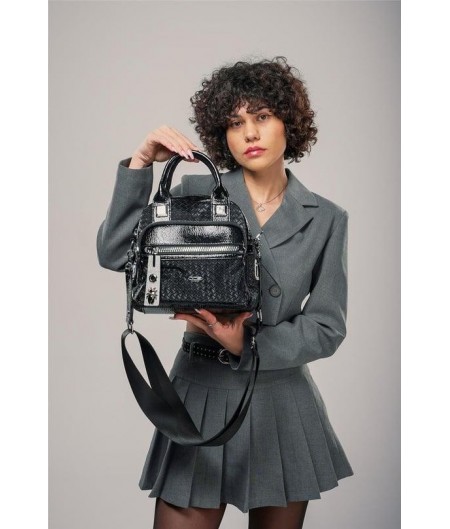 Şaty Siyah Cilt Ve Omuz Çantası