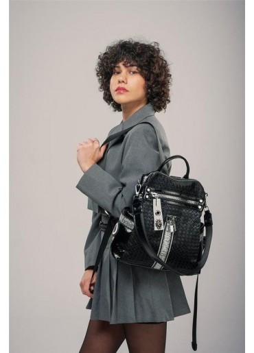 Cary Siyah Cilt Kol ve Sırt Çantası