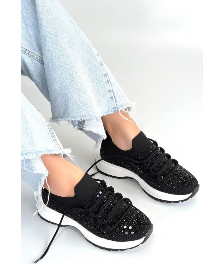 Ceas Siyah Triko Bağcıklı Spor Ayakkabı Ceas Siyah Triko Bağcıklı Spor Ayakkabı