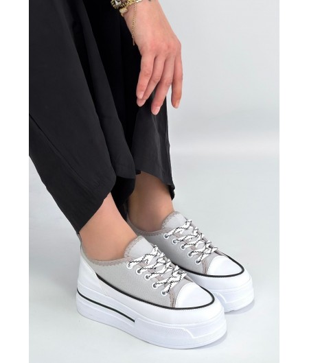 Dalen Gri Keten Bağcıklı Spor Ayakkabı