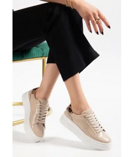 Jetan Bej Rugan Bağcıklı Spor Ayakkabı