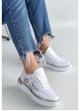 Junda Beyaz Cilt Bağcıklı Spor Ayakkabı