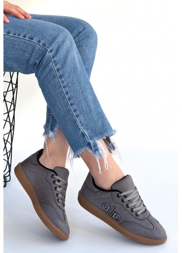 Lendo Gri Süet Bağcıklı Spor Ayakkabı