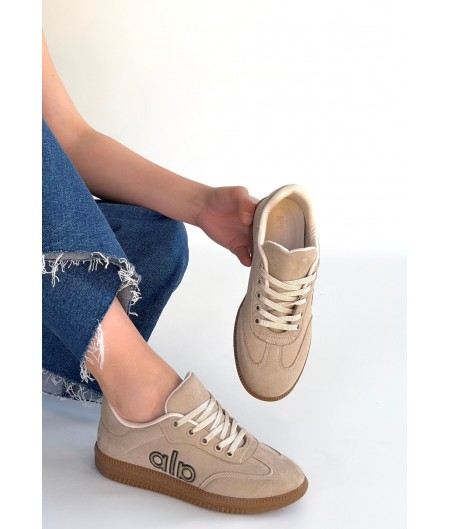 Lendo Bej Süet Bağcıklı Spor Ayakkabı