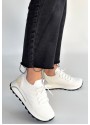 Feort Beyaz Triko Bağcıklı Spor Ayakkabı