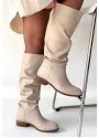 Winda Bej Cilt Körüklü Çizme Winda Bej Cilt Körüklü Çizme