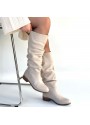 Winda Bej Cilt Körüklü Çizme Winda Bej Cilt Körüklü Çizme