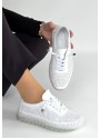 Merja Beyaz Deri Bağcıklı Spor Ayakkabı Merja Beyaz Deri Bağcıklı Spor Ayakkabı