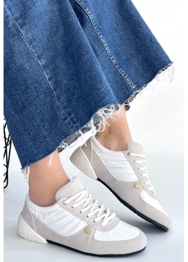 Jawen Gri Nubuk Beyaz Detaylı Spor Ayakkabı