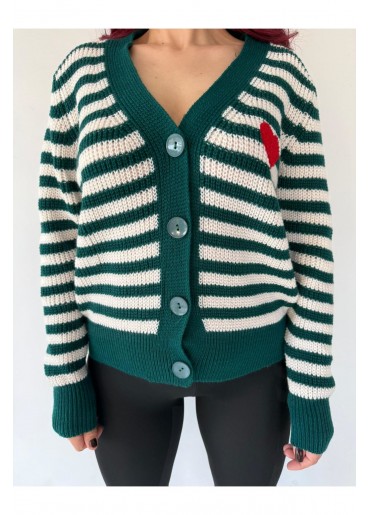 Heartify Yeşil Beyaz  Ceket