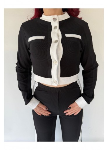 Kontrast Siyah Beyaz Şeritli İkili Takım